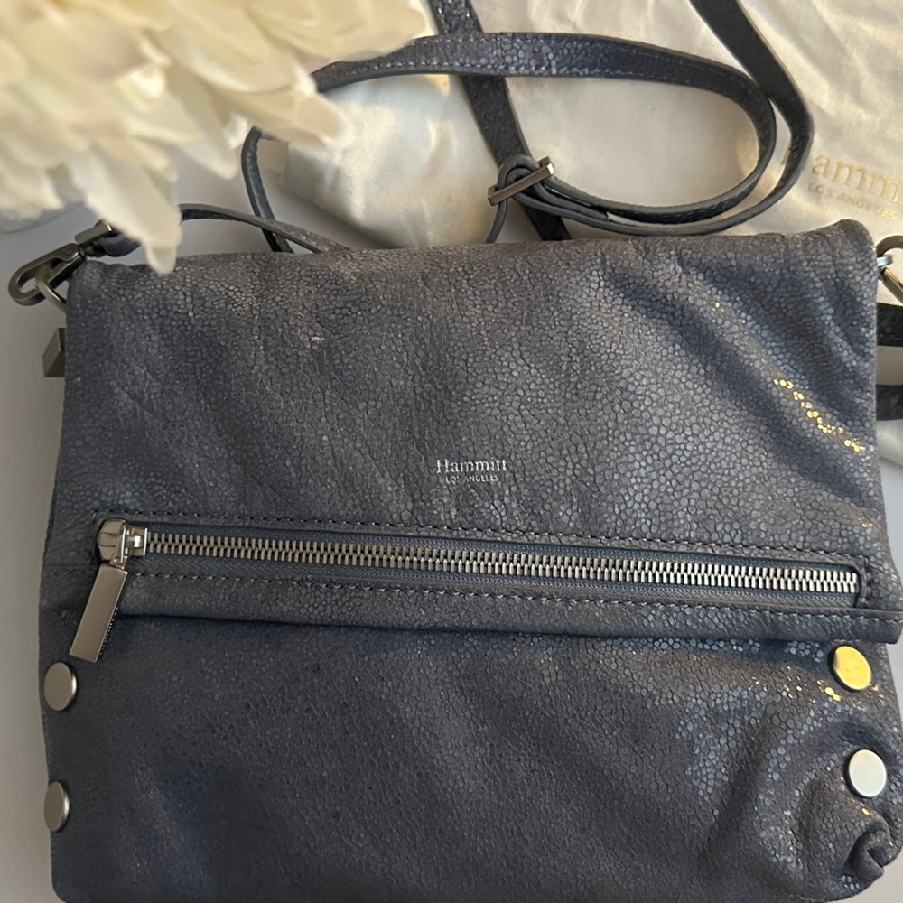 Hammitt VIP Medium Blue Gray/Brushed Silver